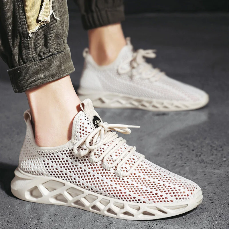 

Summer net shoes men's new breathable fly woven mesh casual sports shoes men's hollow tide shoes student shoes