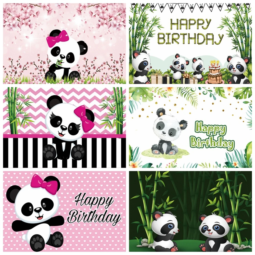 Newborn Baby Shower Boy Girl Panda Bamboo Birthday Backdrop Custom Photography Background For Photo Studio Photophone Photozone |