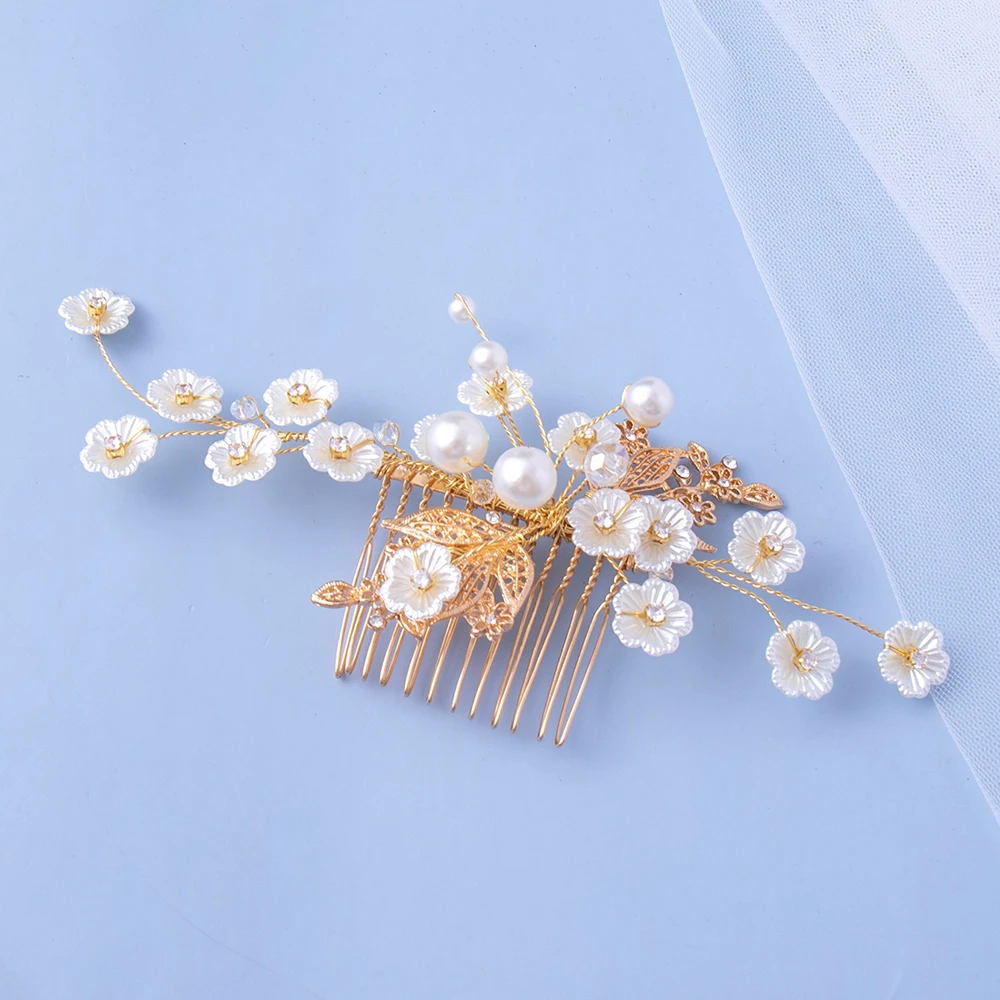 

Pearl Tiaras Barrettes Hair Clips Hair Combs for Wedding Bride Women Hairpins Bridal Headpiece Hair Jewelry Accessories ML