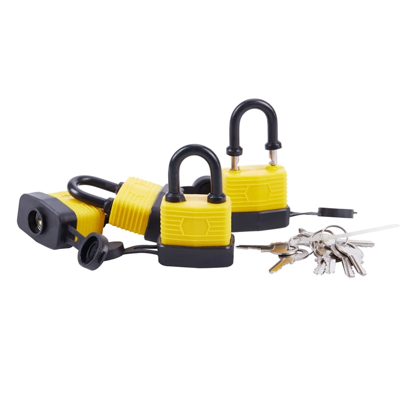 

4Pcs 40Mm Waterproof Keyed Alike Lock Laminated Padlock Pad Same Key Gate Door