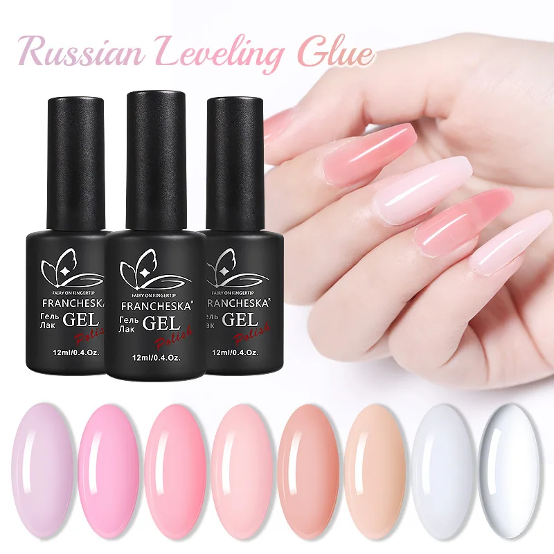 

12ml Nail Polish Color Base Coat Russian Self Leveling Gel Nail Polish Long Lasting Nail Shaping Gel Semi Permanent Varnish Gel