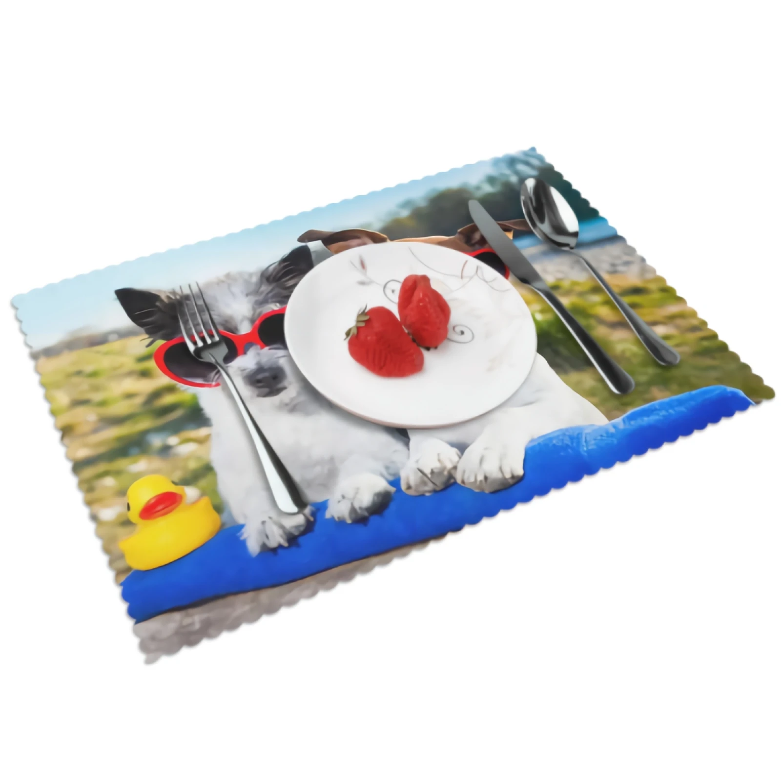 

Cute Dog Placemats for Dining Table 12 x 18 inches Heat Resistant Table Placemats Set of 4 for Kitchen Dining Table
