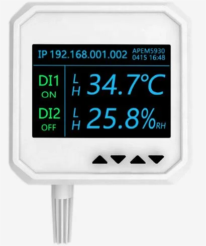 

Ethernet temperature and humidity sensor Power over Ethernet POE web server interface temperature humidity data logger