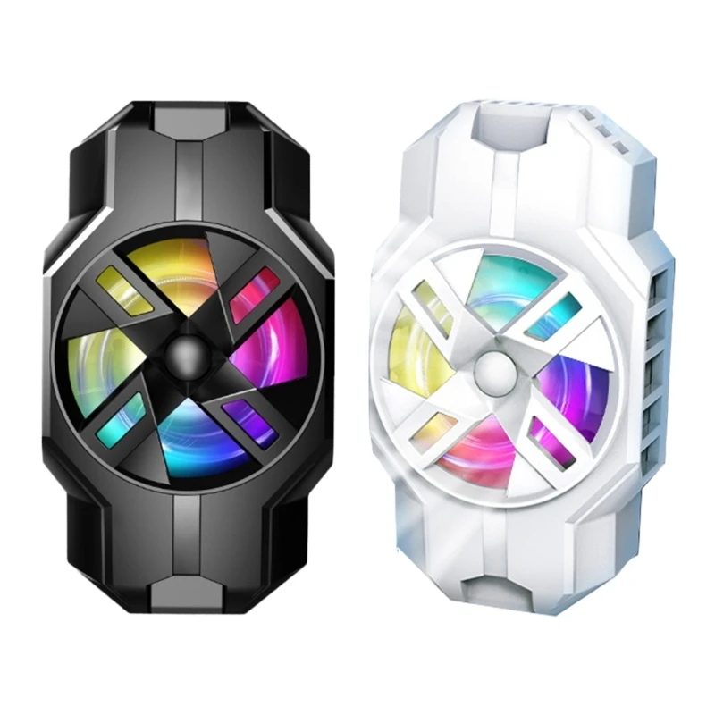 Портативный мобильный охлаждающий задний зажим с красочной подсветкой тихий