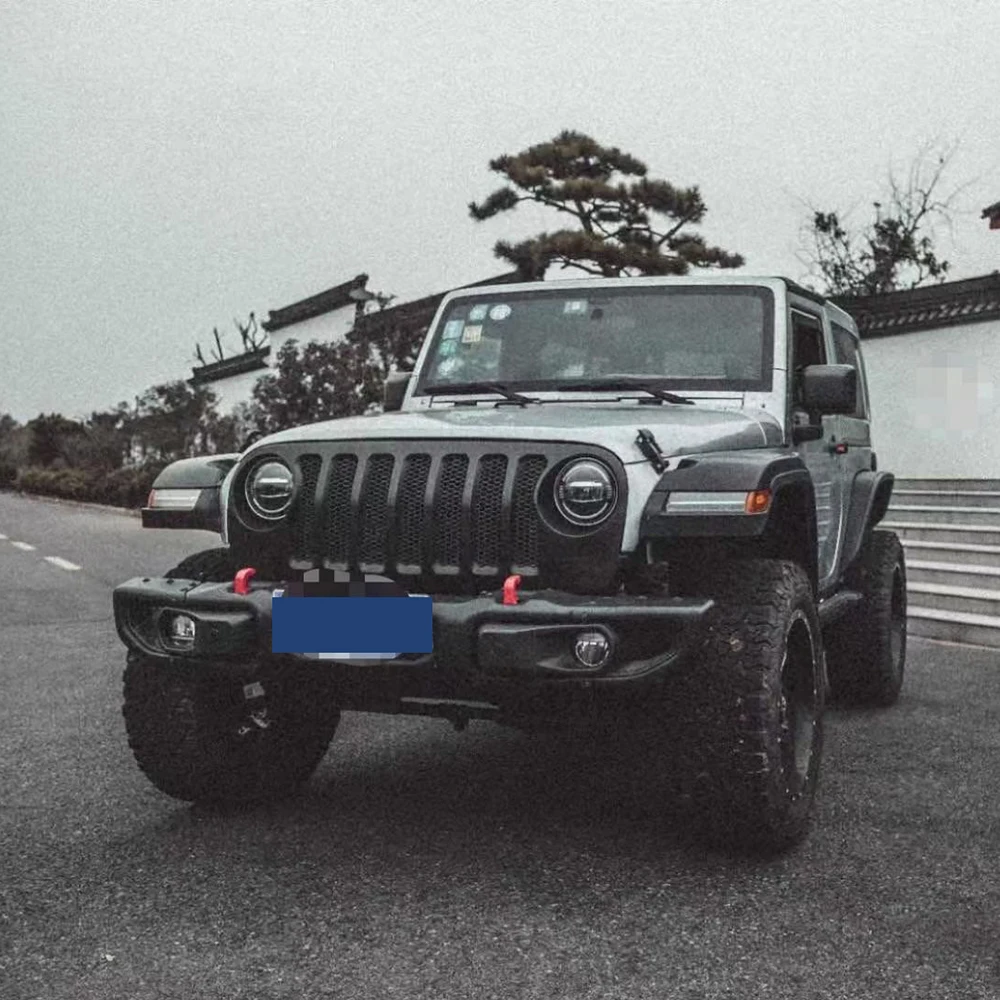 Фото Решетка радиатора Lantsun J373 ABS для Jeep Wrangler JK07-17, 1 шт., черная, в стиле JL, для передней части кузова, 1 шт., черная, в стиле JL №2