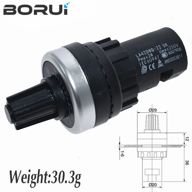 Фото LA42DWQ-22 1K 2K 5K 10K 20k 50k 500k 22mm Diameter Pots Rotary Potentiometer Converter Governor Inverter Resistance Switch №5