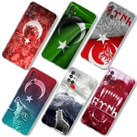 turkey flag and wolf case for samsung galaxy a52 a12 a51 a72 5g clear phone coque a71 a70 a50 a32 4g a21s silicone capas