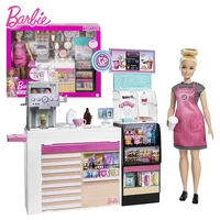 original barbie doll coffee shop playset cafe bar drink 20 accessories cosplay 16 doll for girls kids toys for children gift
