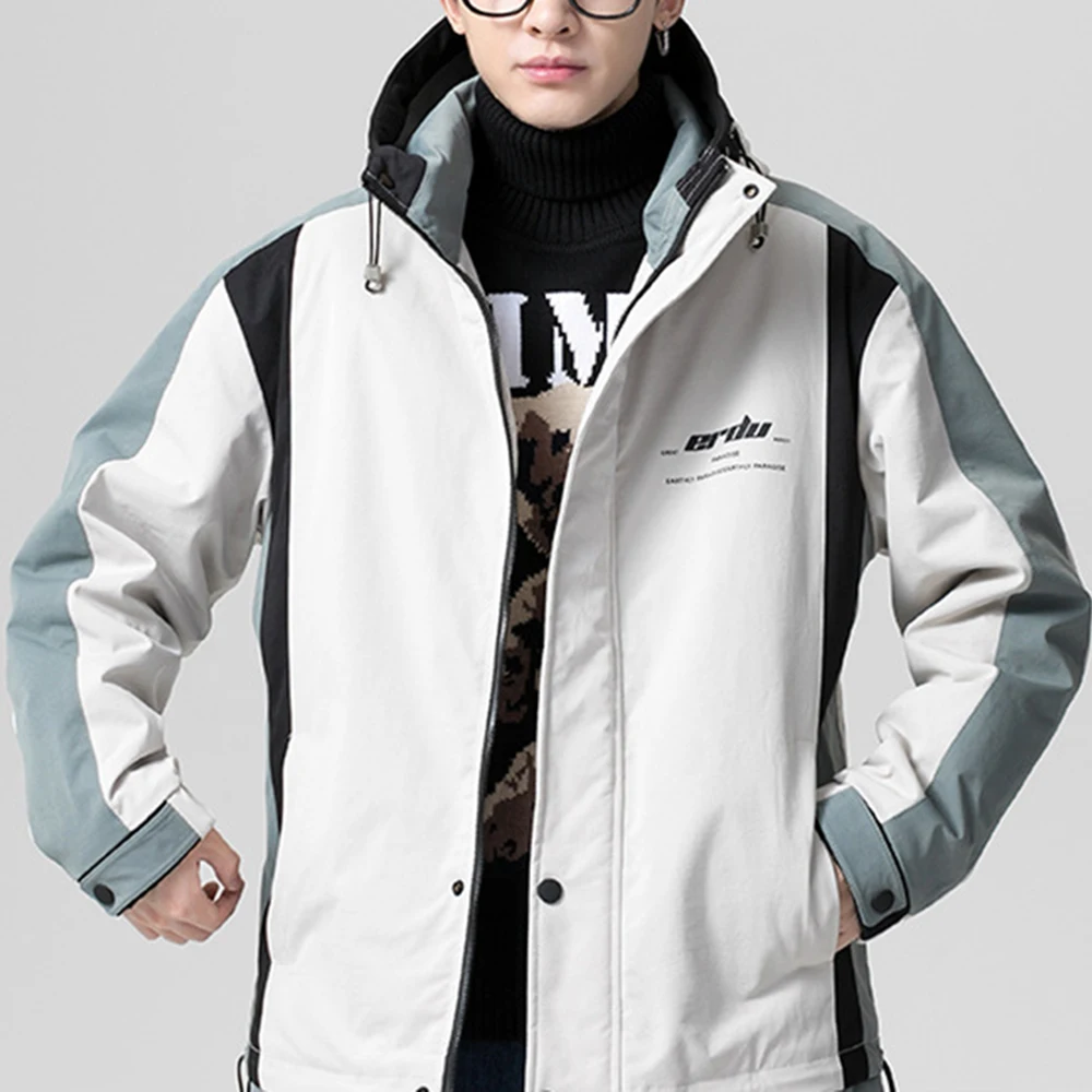 Covrlge Winter New Youth Hong Kong Style All-match Jacket Trendy Men's Warm Cotton Coat Casual Hooded Padded Jacket MWM114Men's