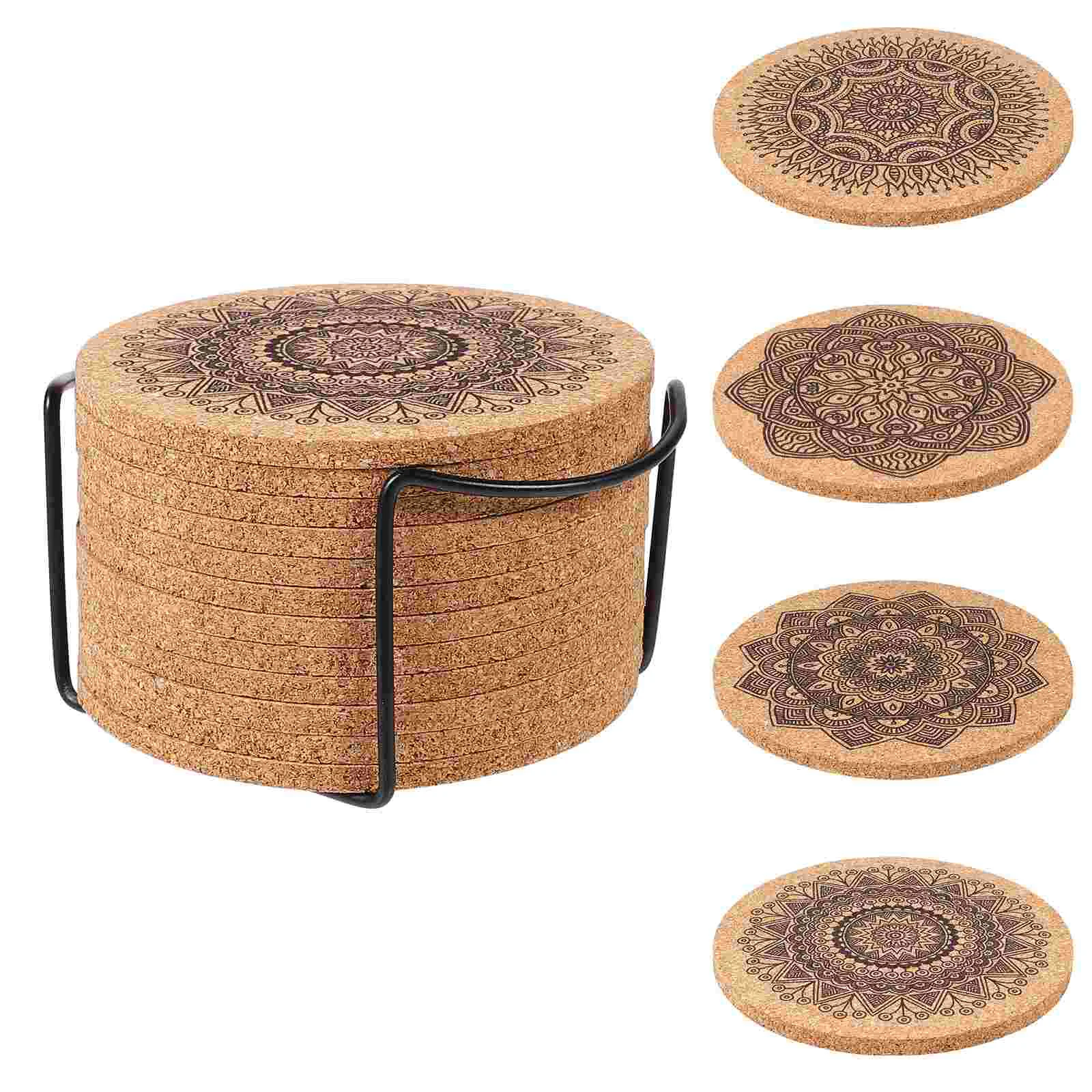 

Dining Table Set Place Mats Coasters Absorbent Coasters Drink Coasters Cork Placemats Drink Mats Round Coaster Cup Holder Set
