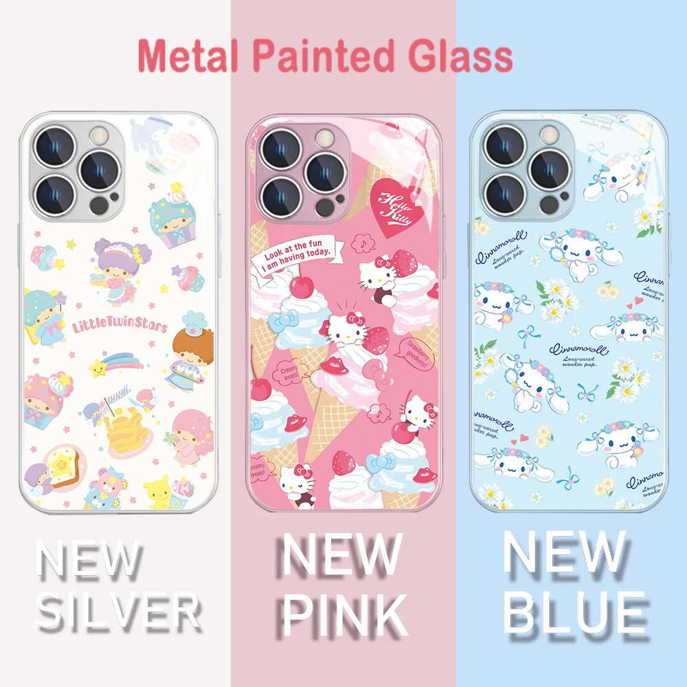 New Cute Sanrios Hellokitty Kuromi Phone Case for Samsung A 12 14 21 22 23 24 30 32 33 34 51 52 53 54 71 72 73 5G Glass Cover
