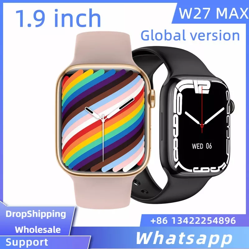 

Женские Смарт-часы W27 MAX, 2022 дюйма, часы для менструации, Bluetooth, звонки, голосовой помощник, спортивные часы PK W27PRO W37PR, 1,9