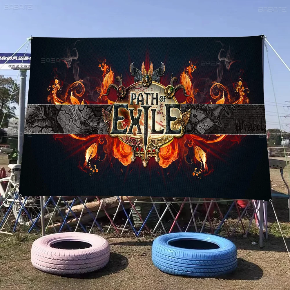 Path Of Exile High End Quality Banner Printing Artistic Atmosphere Style Camping Flag