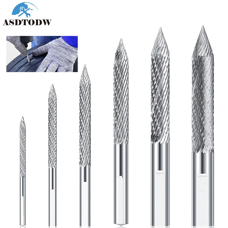 

Tire Bit Multi Sizes Tire Repair Carbide Burr Drill Bit Tire Patches Plug Cutters Wire Cutter Reamer Drill Tire Repair Tools