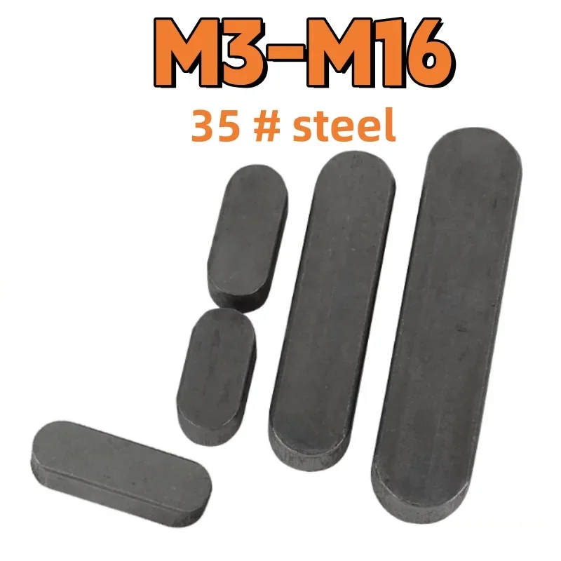 Ключи вала А-типа M3 M4 M5 M6 M8 M10 M12 M14 M16 35 #   Стальные параллельные ключи Приводной вал Плоский штифт шпоночного паза