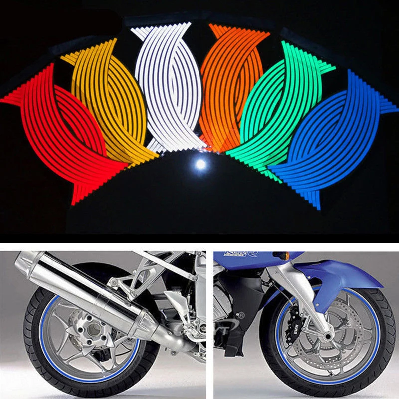 Universal 17" 18" Motorcycle Wheel Tire Reflective Tape Sticker Motorcycle Automobile Decal Moto Decoration Accessories