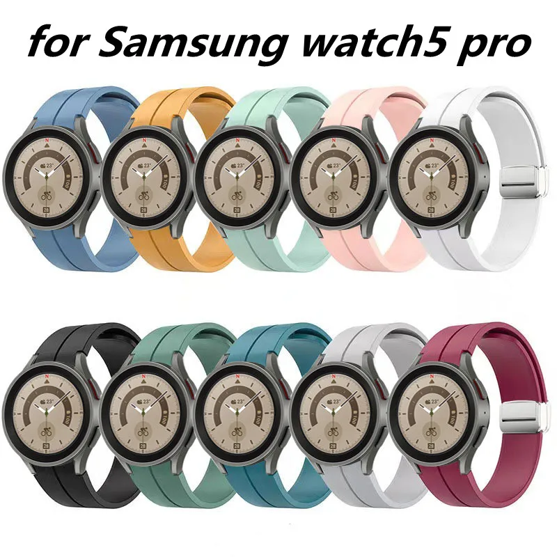 

Ремешок силиконовый для Samsung Watch 5 pro, сменный спортивный браслет для наручных часов