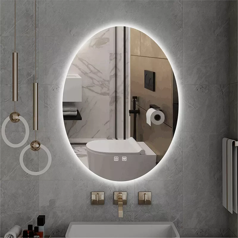 

Wall-mounted Vanity Smart Hotel Bathroom Mirror With 3 Color Light Adjustable Touch Screen Anti-fog Vanity Decorative Mirror