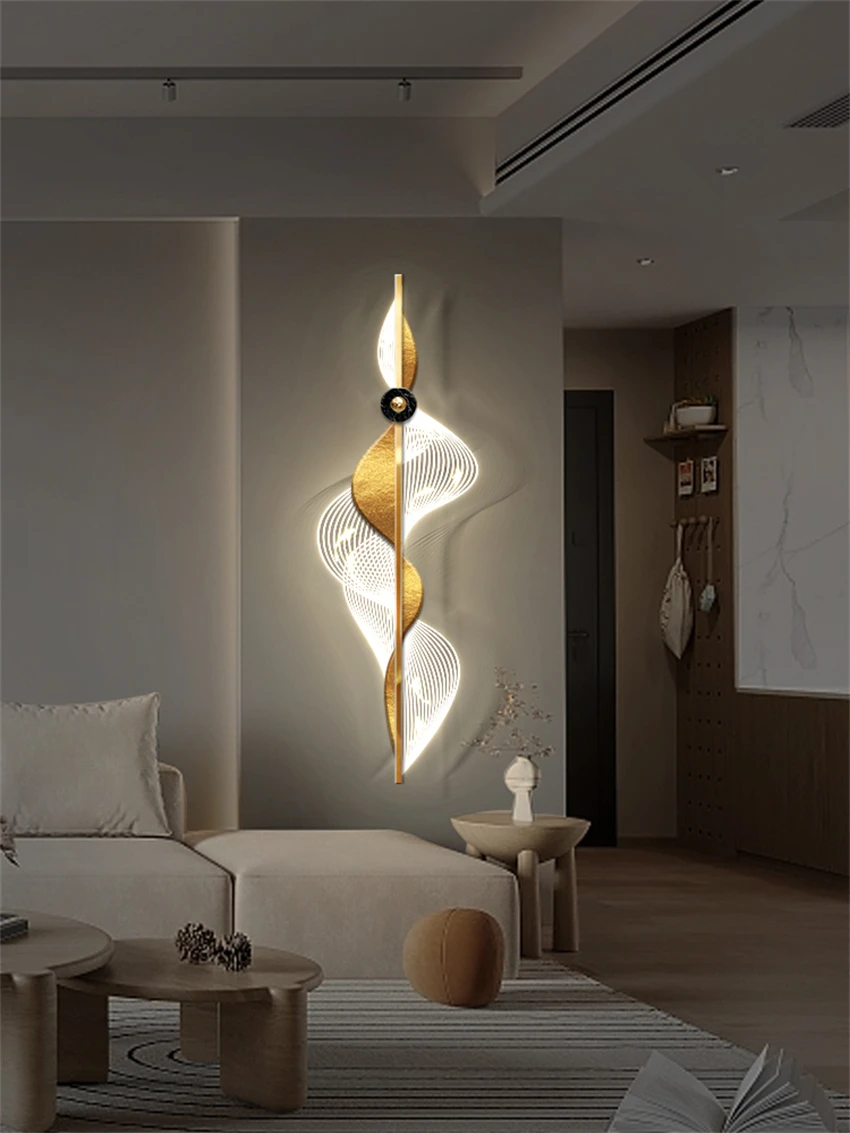 

Original light luxury acrylic LED decorative painting wall lamps living room bedroom bedside Plug-in picture sconces lights