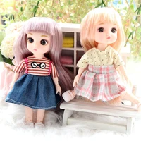 16cm bjd doll 13 moveable joint dolls sweet face small 3d eyes 18 bjd toy little girl dress up make up toys girls gift dolls