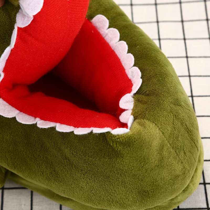 Осенне-зимняя новая милая забавная домашняя женская обувь из крокодиловой кожи