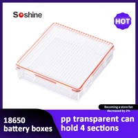 hard plastic case holder storage box cover for 4x 18650 battery box container bag case organizer box case with clips