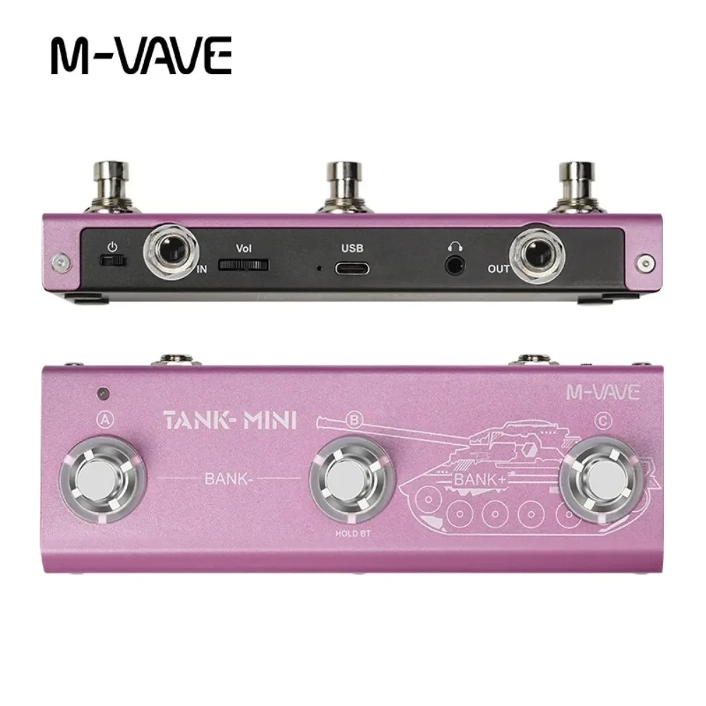 Фото M-VAVE Tank Mini/Tank G Multic Effect Гитара/педаль баса Поддержка ИК-записи и OTG, встроенная кабина, усилителя, эффектов задержки и реверберации №4