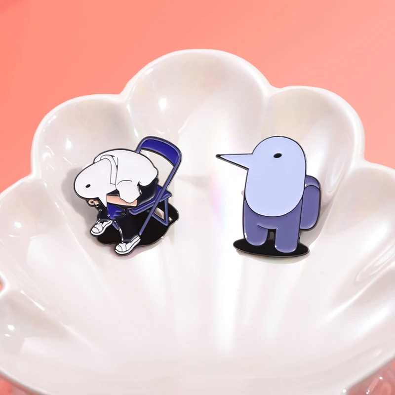 Мультяшные милые эмалевые булавки Oyasumi punwerin забавные металлические броши в стиле