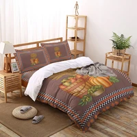 crops pumpkin wheat ears bedding set winter bed linen bed sheet pillowcase king queen size duvet cover for bedroom
