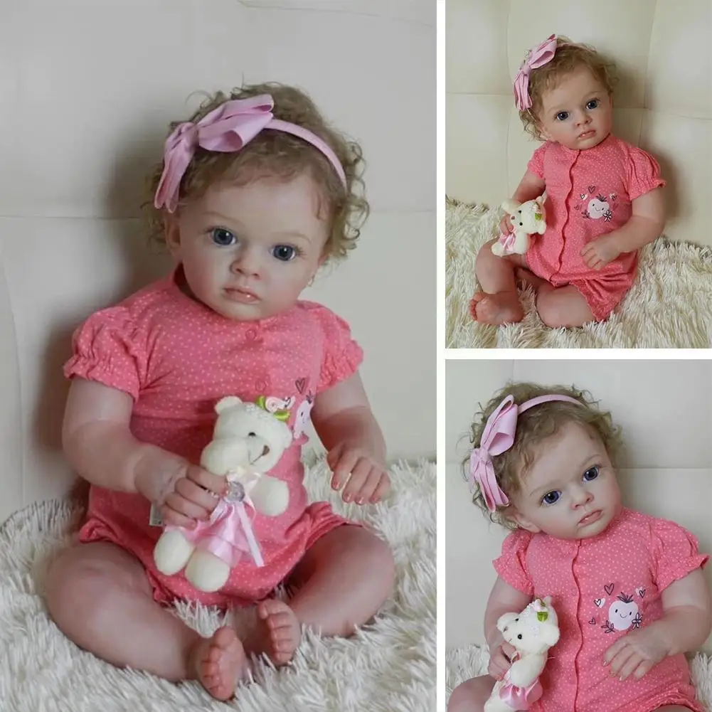 

58cm Rebirth Toddler Soft Cuddly Cloth Body Lifelike Realistic 3d Rebirth Girl Baby Newbirth Skin Painting Art Do F2k3