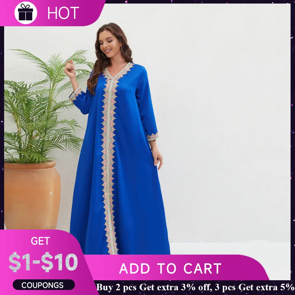 Женское длинное платье Abaya в этническом стиле