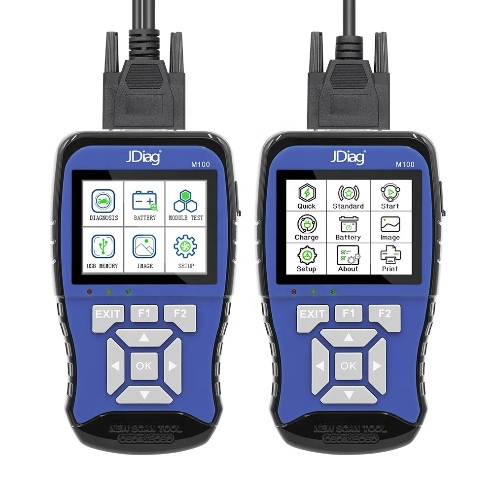 

JDiag M100 Motorcycle 2in1 OBD2 Automotive Diagnostic Scanner Support 12V Battery Analyzer Tester