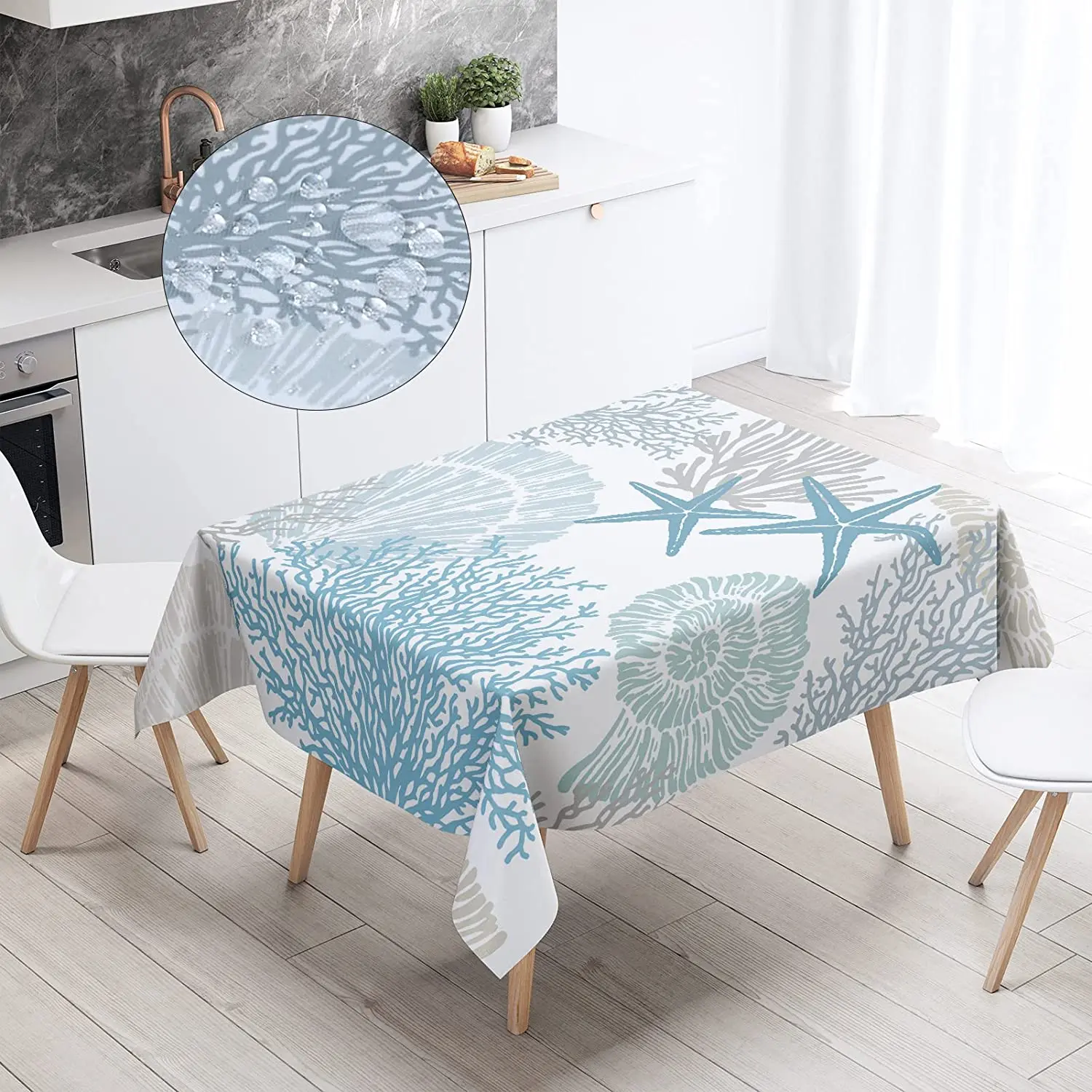 

Nautical Ocean Themed Fashion Waterproof Tablecloth Wedding Decor Rectangle Table Cover Holiday Party Kitchen Decor Accessories