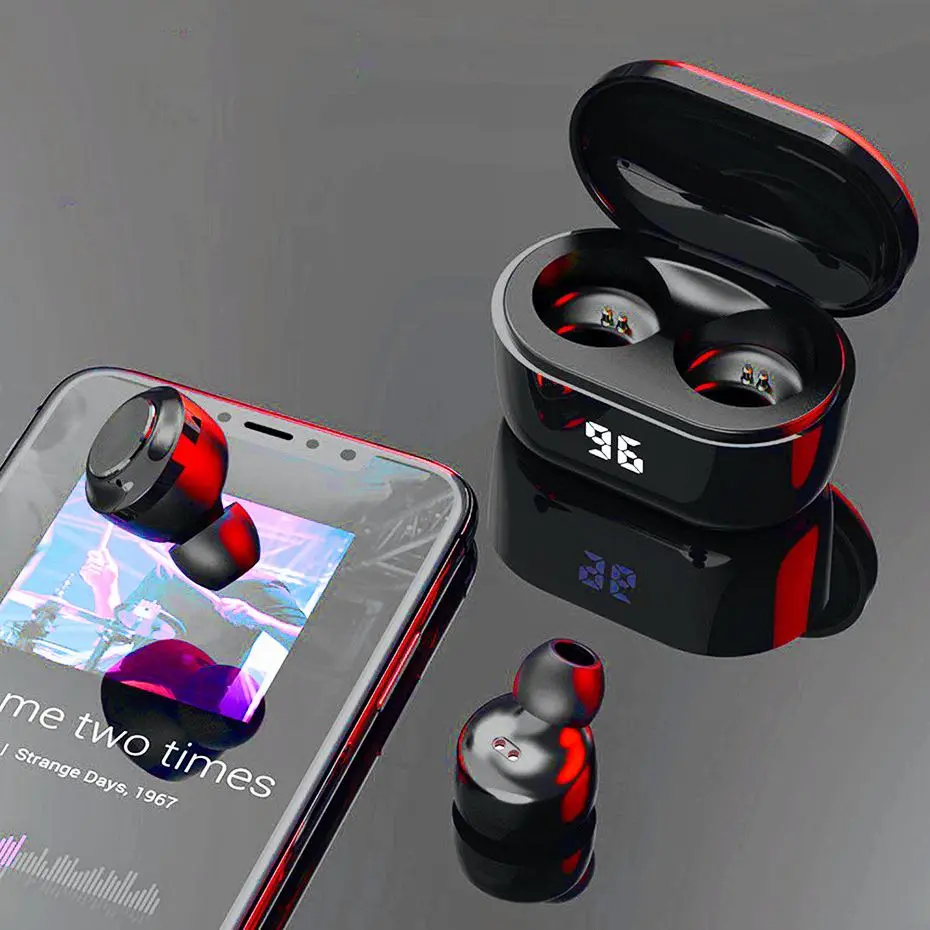 

Mini TWS Bluetooth Earphones Wireless Headphone 9D Stereo Sports Waterproof Earbuds LED Display Button Headsets With Microphone