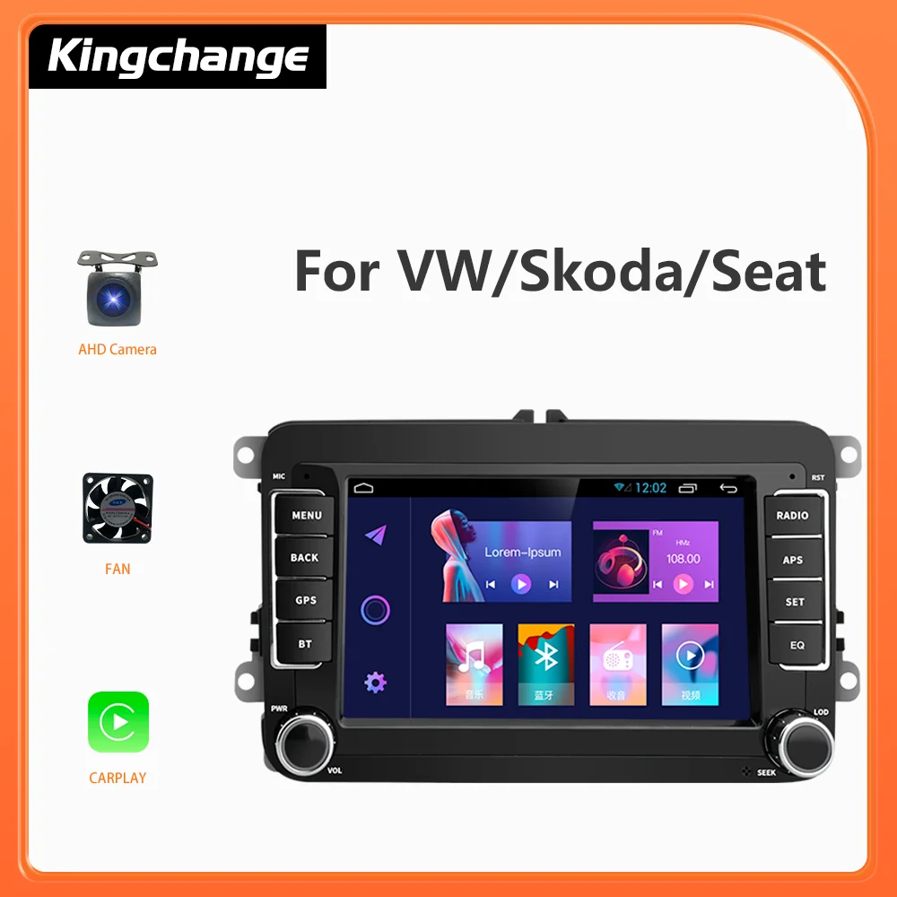 

Автомагнитола Kingchange 7 дюймов Android для VW/Volkswagen Passat Golf MK5 MK6 Jetta EOS POLO Touran Seat Sharan GPS с Carplay