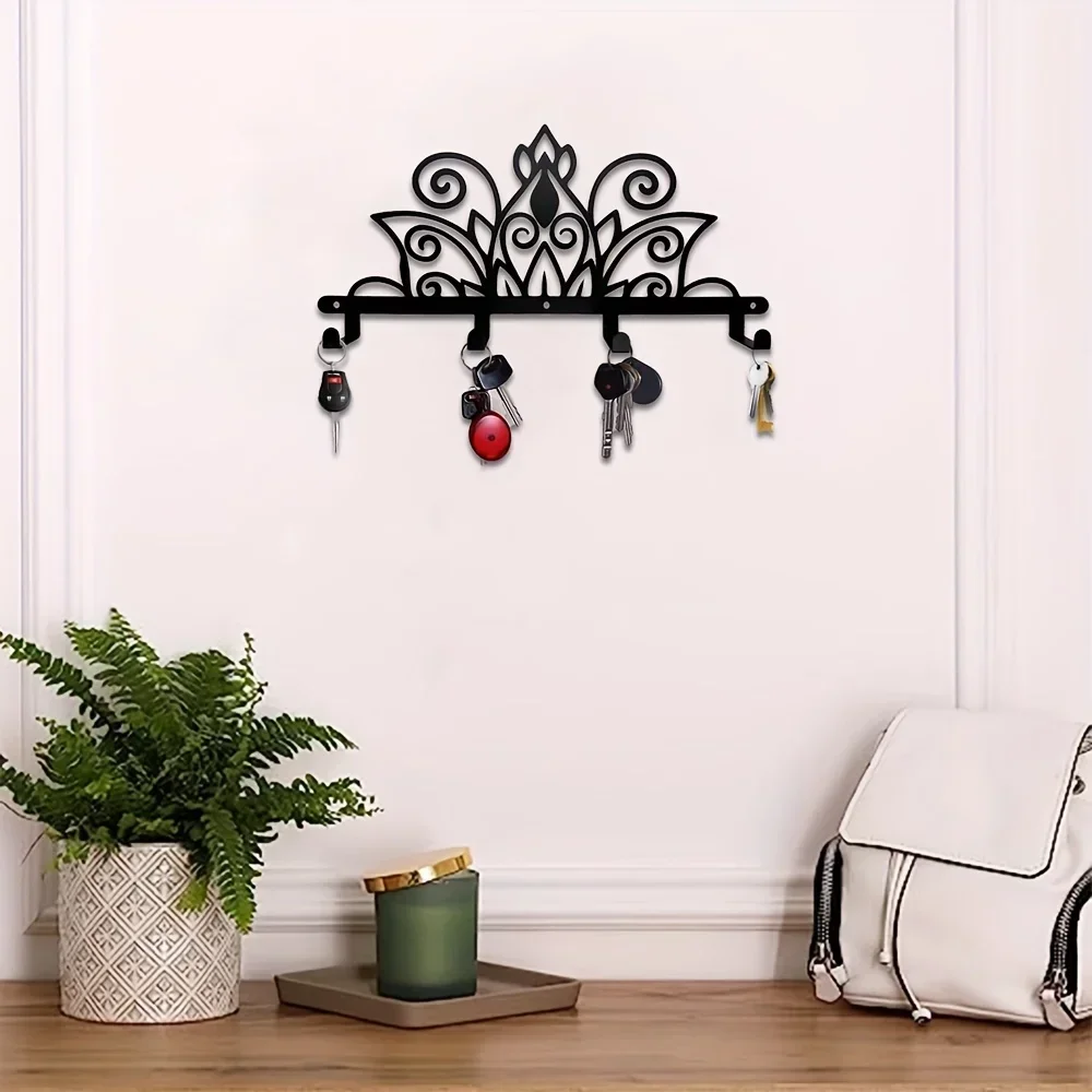 Металлическая настенная стойка с мандалой вешалка крючком бытовая для пальто