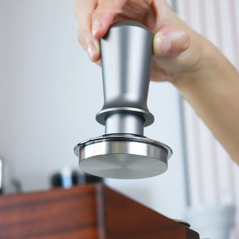 

51mm/53mm/58mm Coffee Tamper Double Spring Stainless Steel Coffee Distributor Coffee Handle Balance Elastic Powder Hammer
