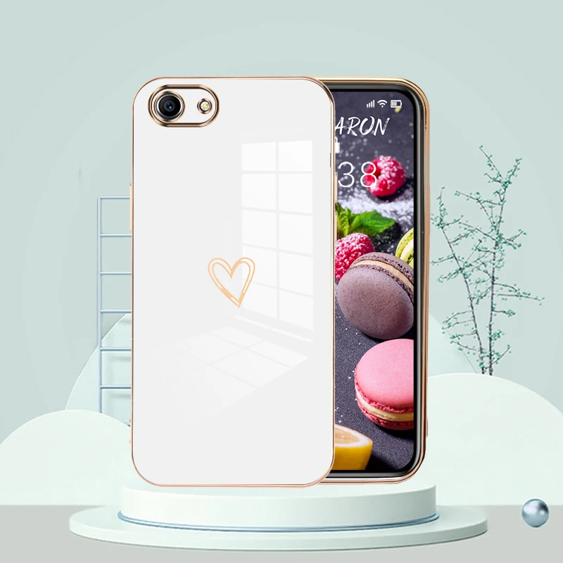 

Heart Pattern Plating Phone Case For Oppo A83 A58 A58X K11x A1x A1 5G Soft Cover