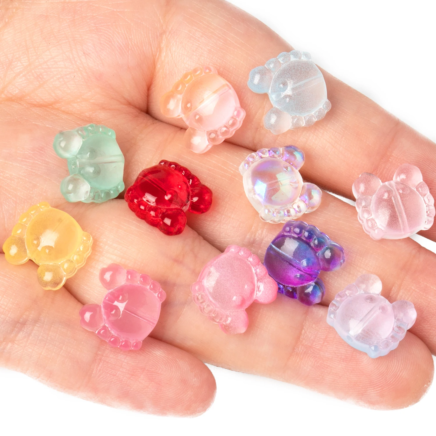 

20pcs Cute Crab Lampwork Glass Bead Multicolor Czech Crystal Loose Beads For Jewelry Making Handmade Material Beacelet Accessory