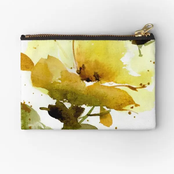 

Чехлы на молнии с желтыми розами, кошелек для женщин, чистая упаковка для денег, маленькая сумка для хранения нижнего белья, ключей, косметические трусики, мужские носки, монеты