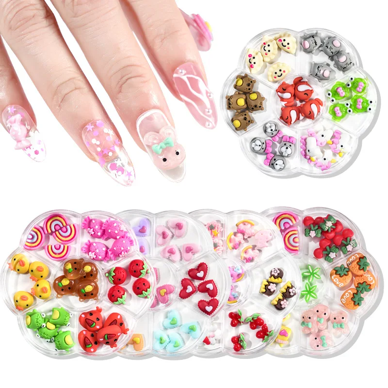 

28Pcs/Lot Wholesale Net Red New DIY Resin Anime Cartoon Nail Art Jewelry Accessories Mix and Match 9 Nail Sticker Jewelry