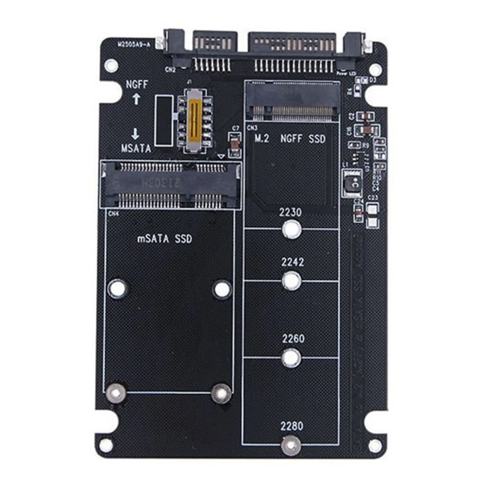 

M.2 NGFF SSD to SATA 3.0 Adapter Card MSATA SSD to SATA 3.0 Riser Card 2 in 1 Converter Adapter Card