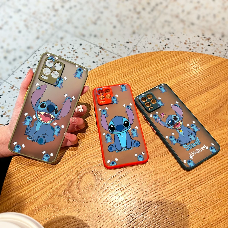 

Stitch Disney Cute Art For OPPO Reno7 6 Z 5 Find X2 Pro Plus A94 A74 A72 A53 A54 A93 A9 2020 Frosted Translucent Phone Case