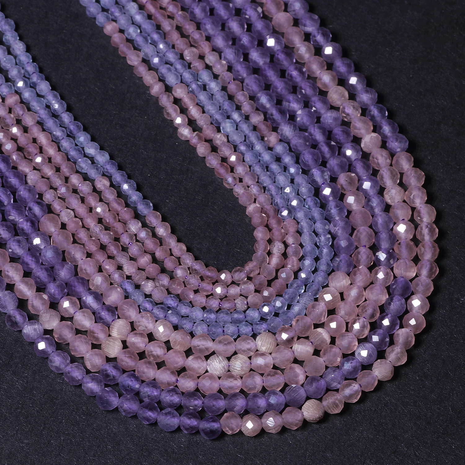 

Faceted Cat Eye Purple Gradient Beads 2/3mm Loose Spacer Beads For Jewelry Making DIY Bracelet Pendant Necklace Material