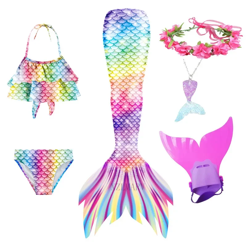 infja syreny dla dzieci pływanie Party kostiumy Cosplay Halloween mała syrenka Fantasy dziewczęcy strój kąpielowy Bikini Set