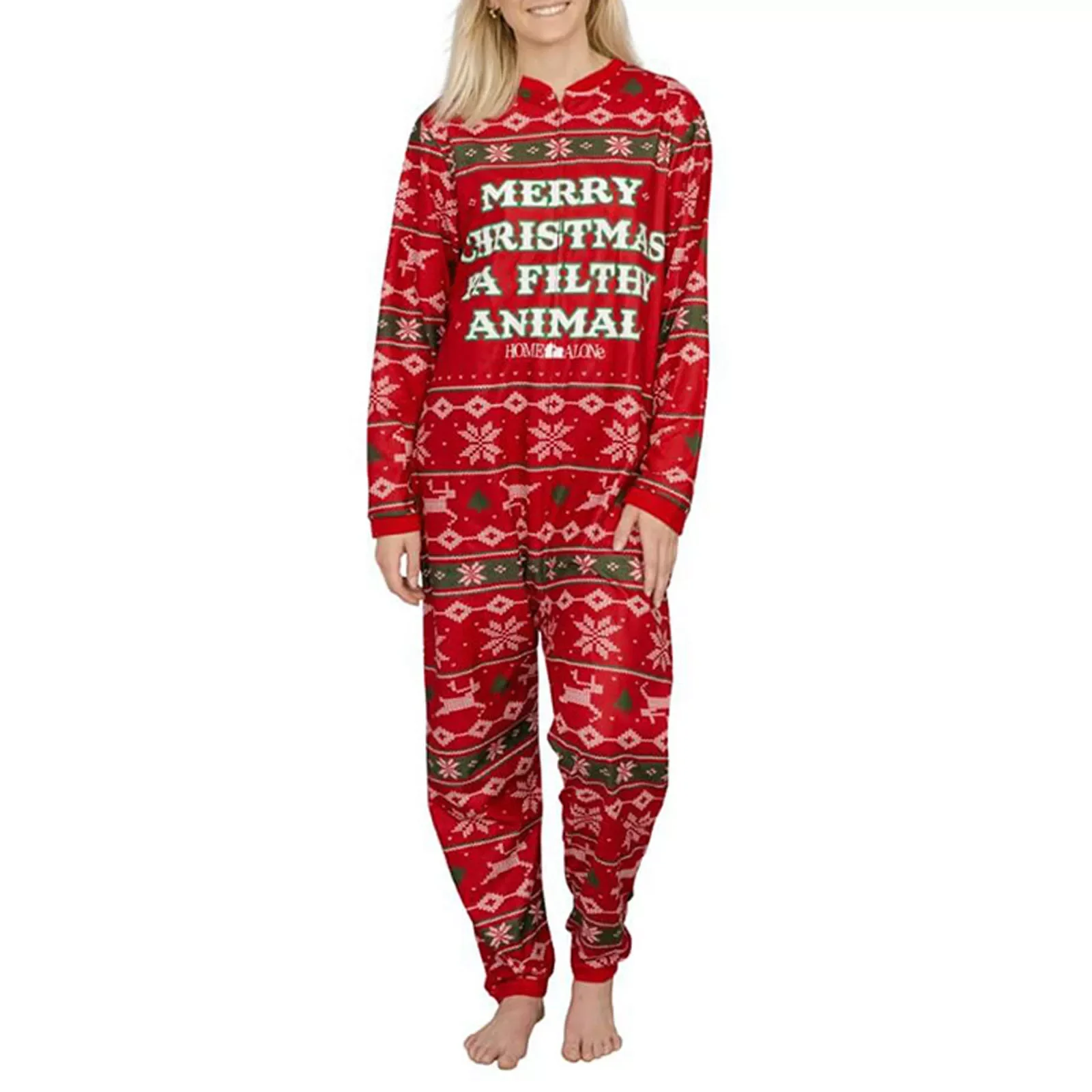 

Женский Рождественский комбинезон с надписью, модель 2020 года, комбинезон на молнии с длинным рукавом, одежда для сна на осень и зиму