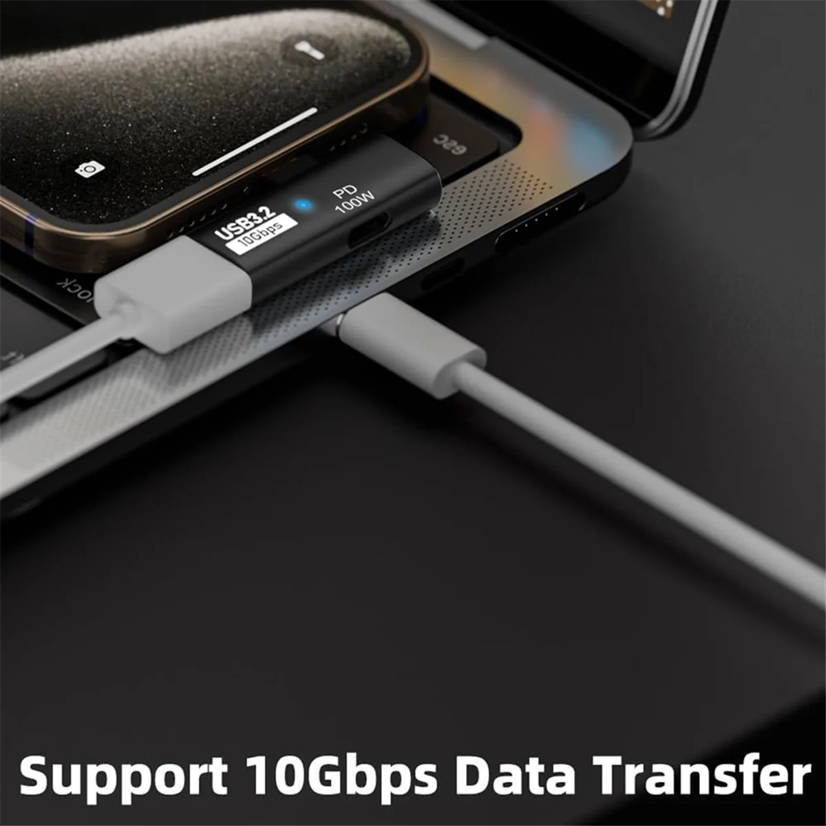 Адаптер 2-в-1 USB C-USB 3 2 с портом для зарядки 100 Вт конвертер OTG Thunderbolt 4/3 Rog Ally паровой