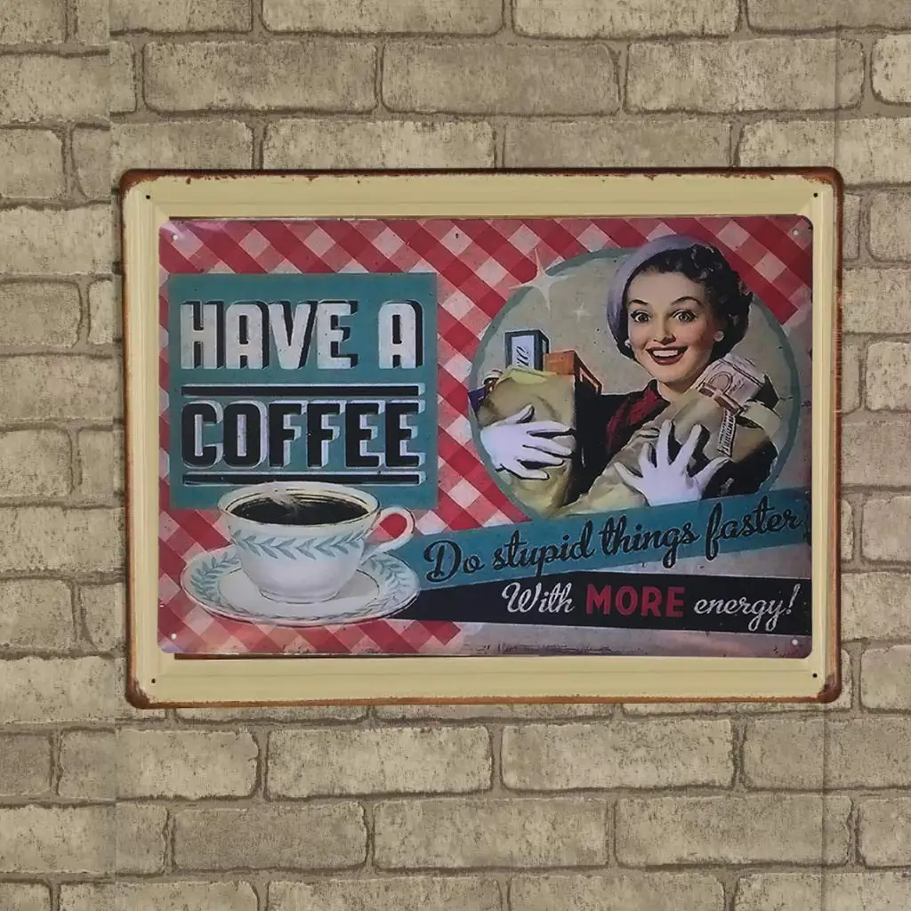 AIQIBAO металлический жестяной знак винтажный Настенный декор-кофе для забавной