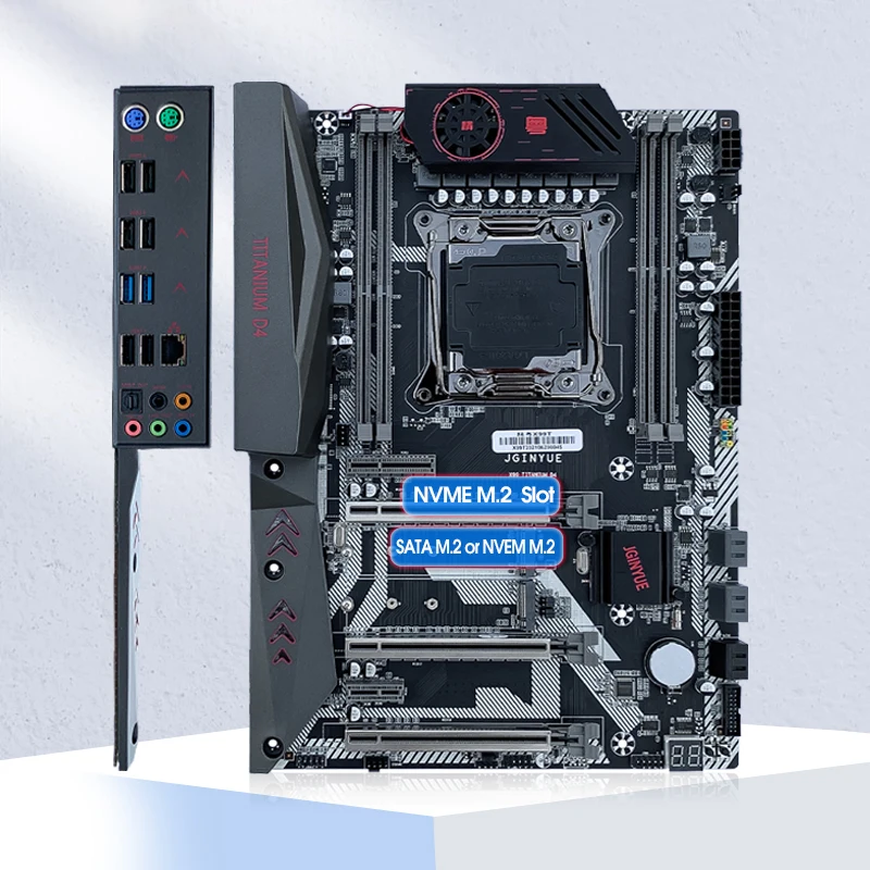 

JINGYUE Motherboard LGA2011-3 Support DDR4 Desktop Memory Xeon E5 V3 V4 Processor M.2 SATA M.2 NVME ATX TITANIUM D4