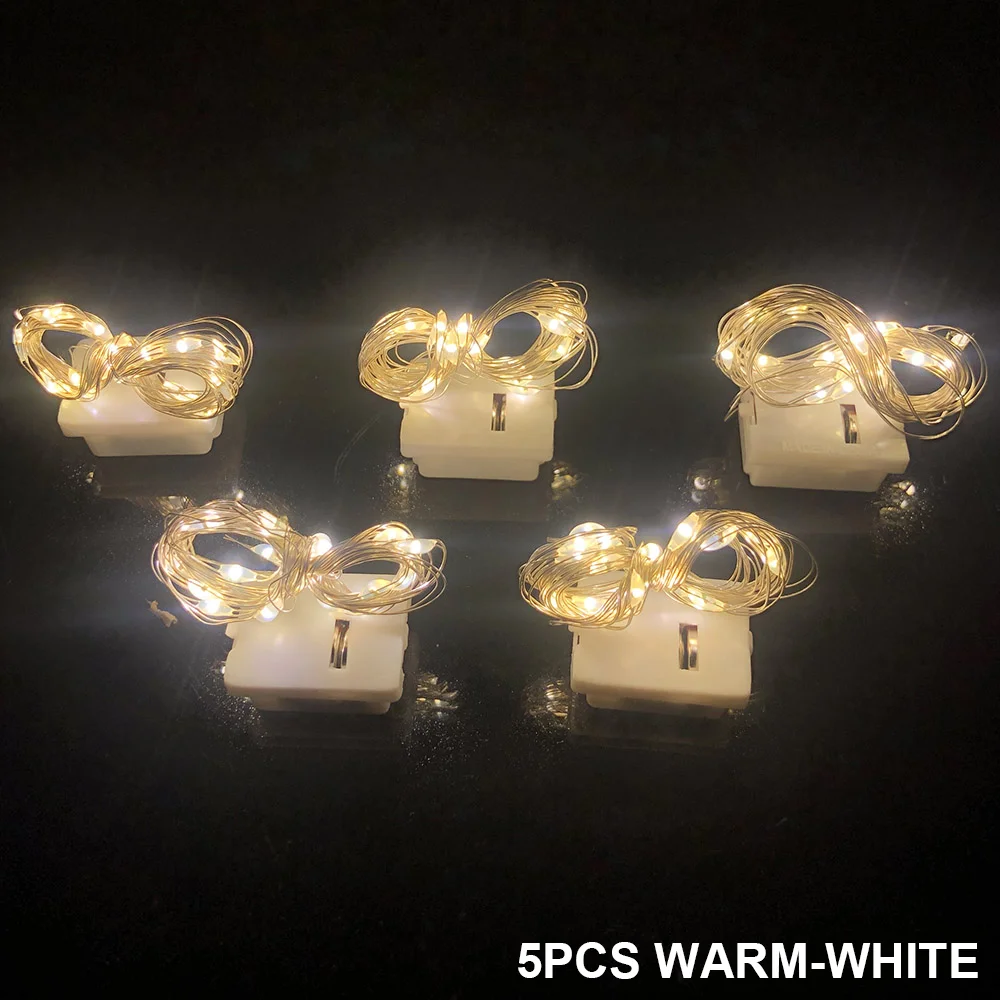 5 шт. декоративные светодиодные гирлянды с 3 батарейками